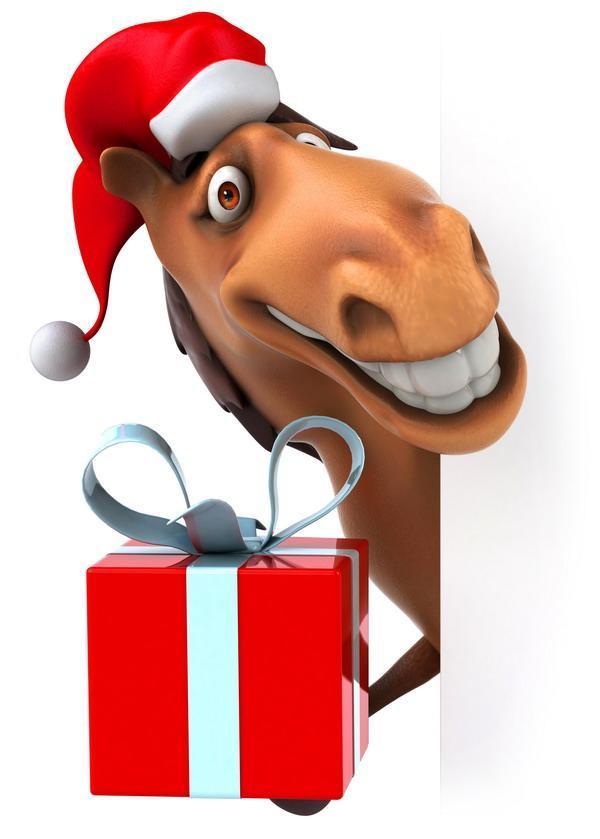 лошадь с новогодним подарком
